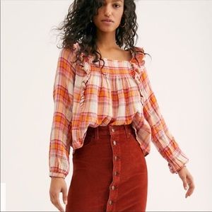 Free people tea combo boho long sleeve top